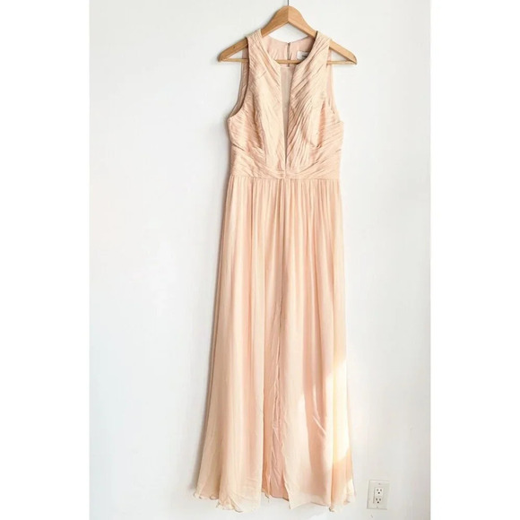 Anthropologie BHLDN Aurelie Light Blush Pink Silk Gown 8 - Picture 4 of 10
